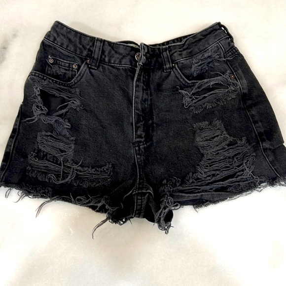 TopShop high rise Denim Shorts - Picture 1 of 5